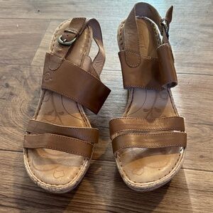 Born Tan Leather Sandals